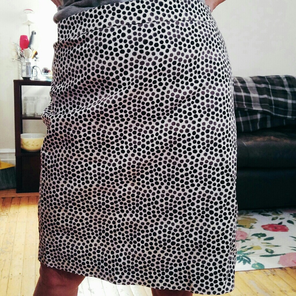 J.Crew Printed Polka Dot Pencil Skirt Size 2